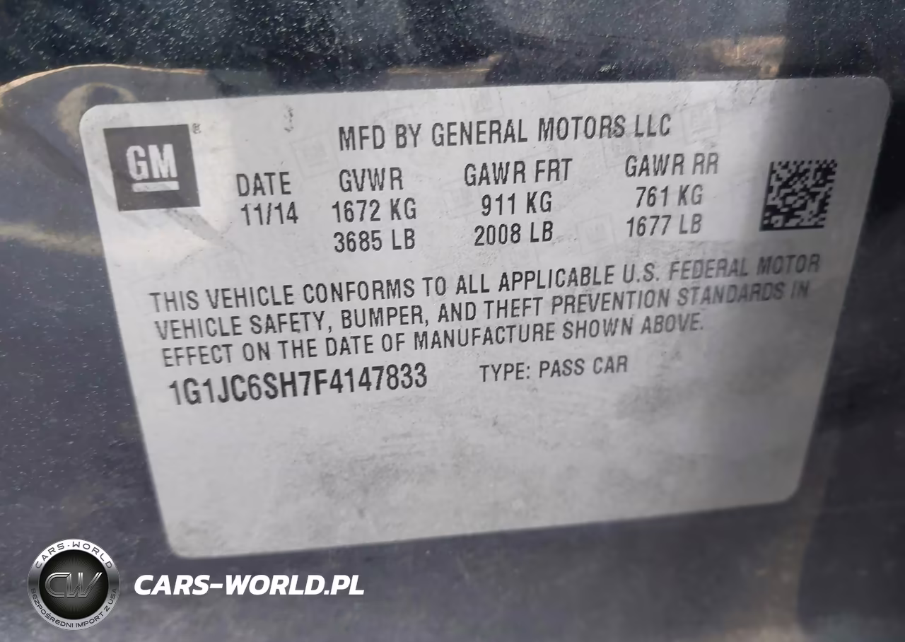 2015 Chevrolet Sonic Lt Auto VIN:1G1JC6SH7F4147833 - 9
