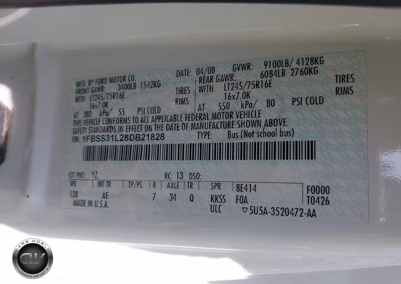 2008 Ford E-350 Super Duty Xl-Xlt VIN:1FBSS31L28DB21828 - 9