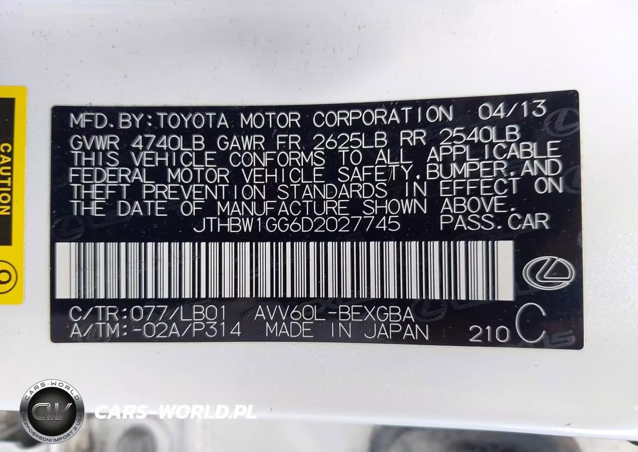 2013 Lexus Es 300H VIN:JTHBW1GG6D2027745 - 9