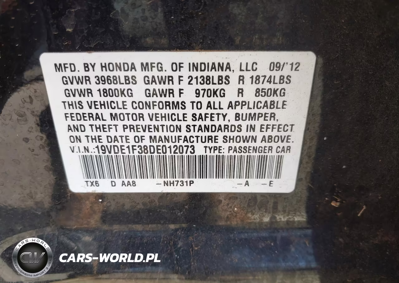2013 Acura Ilx 2.0L VIN:19VDE1F38DE012073 - 9