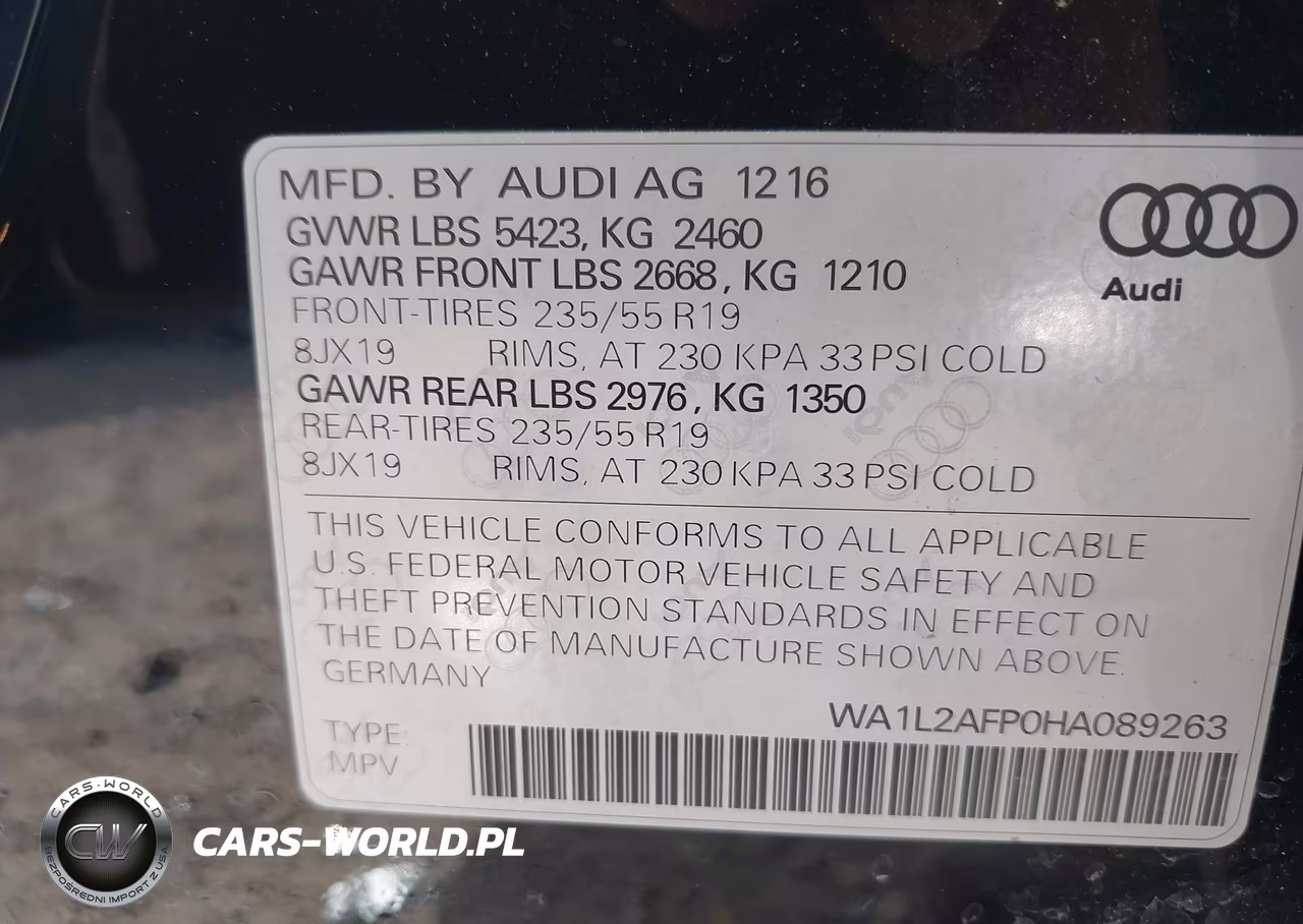 2017 Audi Q5 2.0T Premium VIN:WA1L2AFP0HA089263 - 9