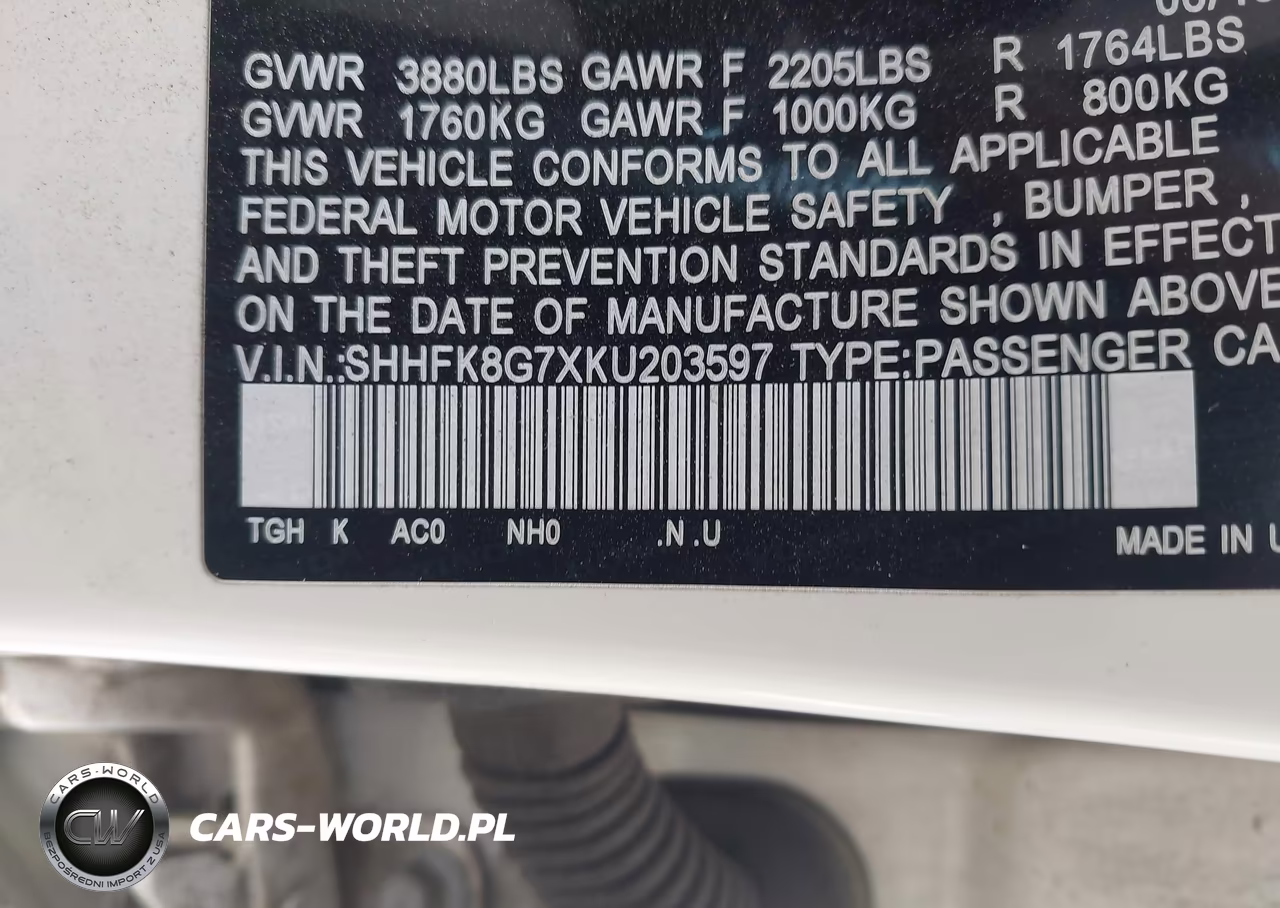 2019 Honda Civic Type R Touring VIN:SHHFK8G7XKU203597 - 9