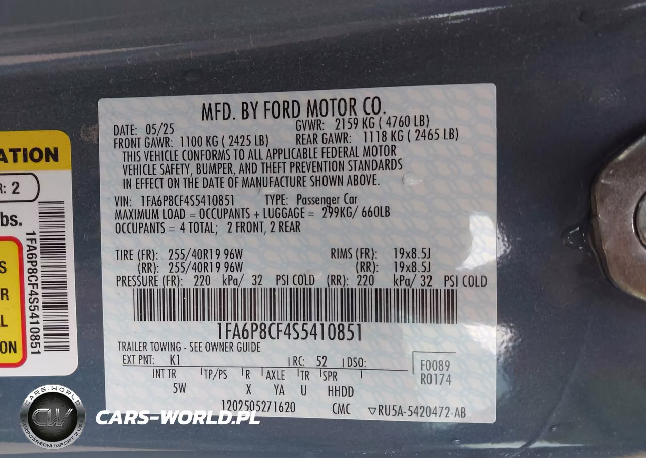 2025 Ford Mustang Gt Premium Fastback VIN:1FA6P8CF4S5410851 - 9