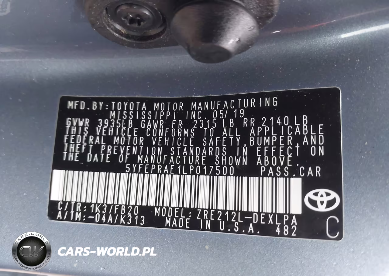 2020 Toyota Corolla Le VIN:5YFEPRAE1LP017500 - 9