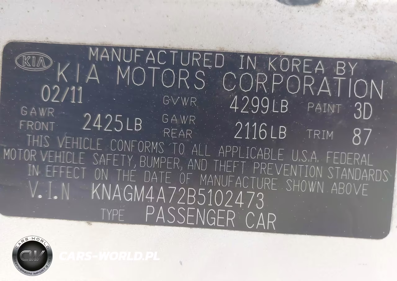 2011 Kia Optima Lx VIN:KNAGM4A72B5102473 - 9