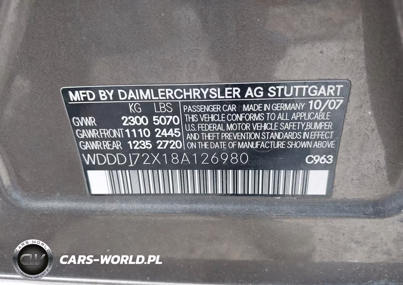 2008 Mercedes-Benz Cls 550 VIN:WDDDJ72X18A126980 - 9