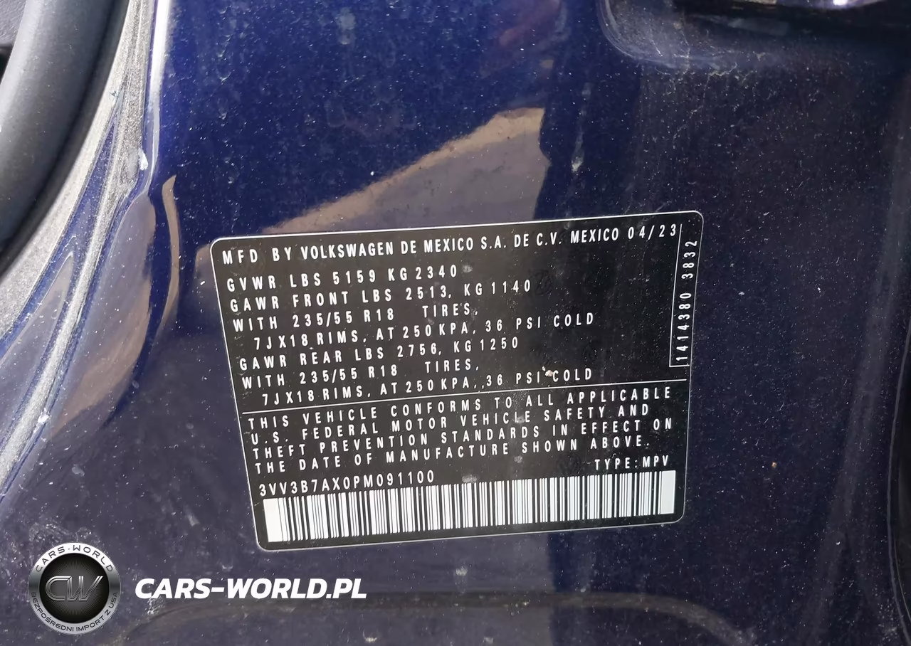 2023 Volkswagen Tiguan 2.0T Se VIN:3VV3B7AX0PM091100 - 9