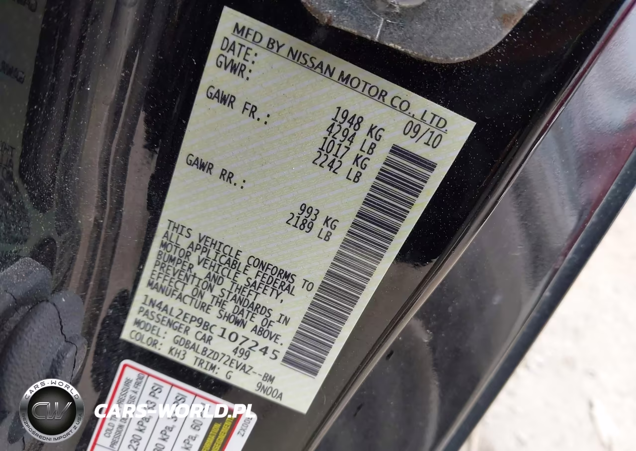 2011 Nissan Altima 2.5 S VIN:1N4AL2EP9BC107245 - 9
