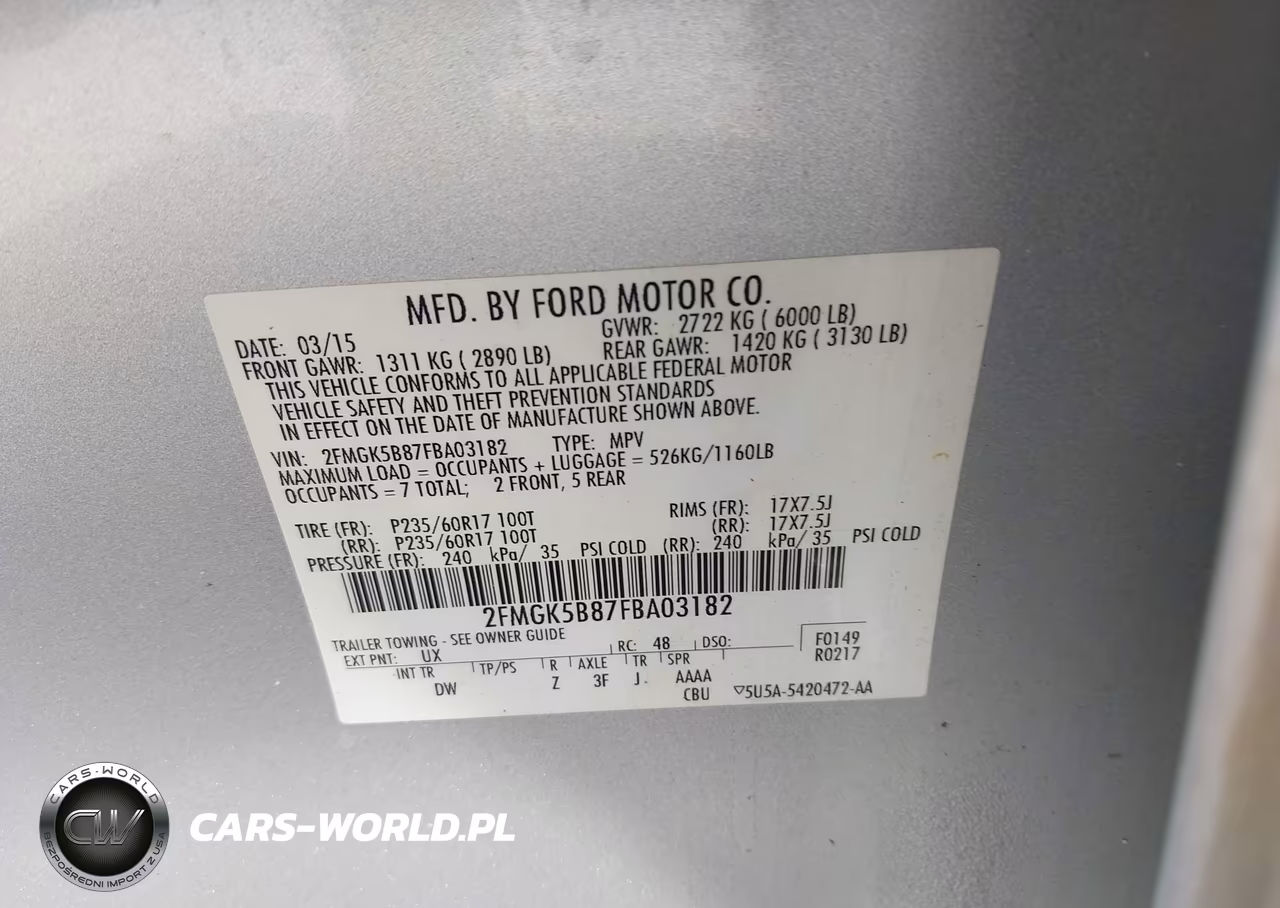 2015 Ford Flex Se VIN:2FMGK5B87FBA03182 - 9