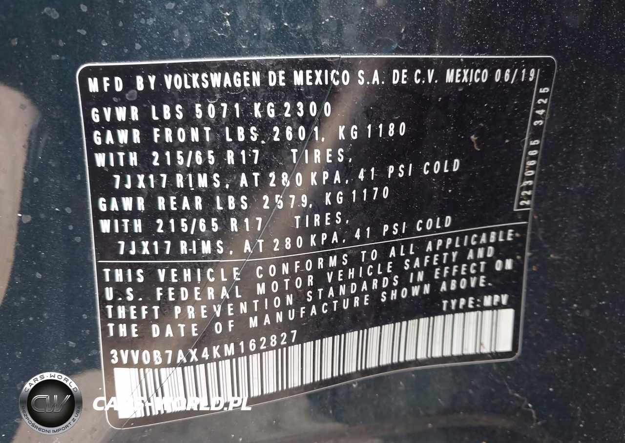 2019 Volkswagen Tiguan 2.0T S VIN:3VV0B7AX4KM162827 - 9