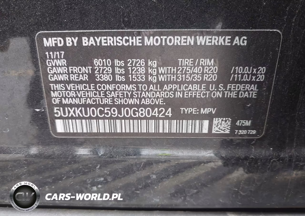2018 BMW X6 Sdrive35I VIN:5UXKU0C59J0G80424 - 9