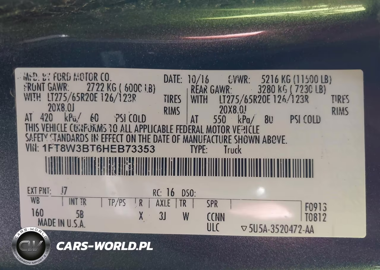 2017 Ford F-350 Lariat VIN:1FT8W3BT6HEB73353 - 9