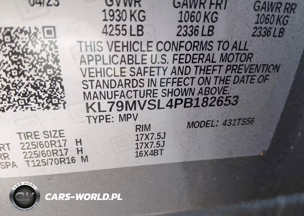 2023 Chevrolet Trailblazer Fwd Activ VIN:KL79MVSL4PB182653 - 9