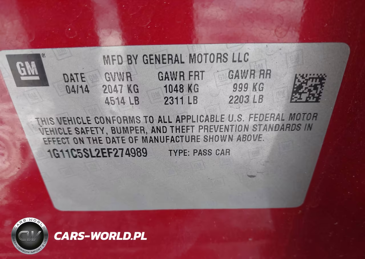 2014 Chevrolet Malibu 1Lt VIN:1G11C5SL2EF274989 - 9