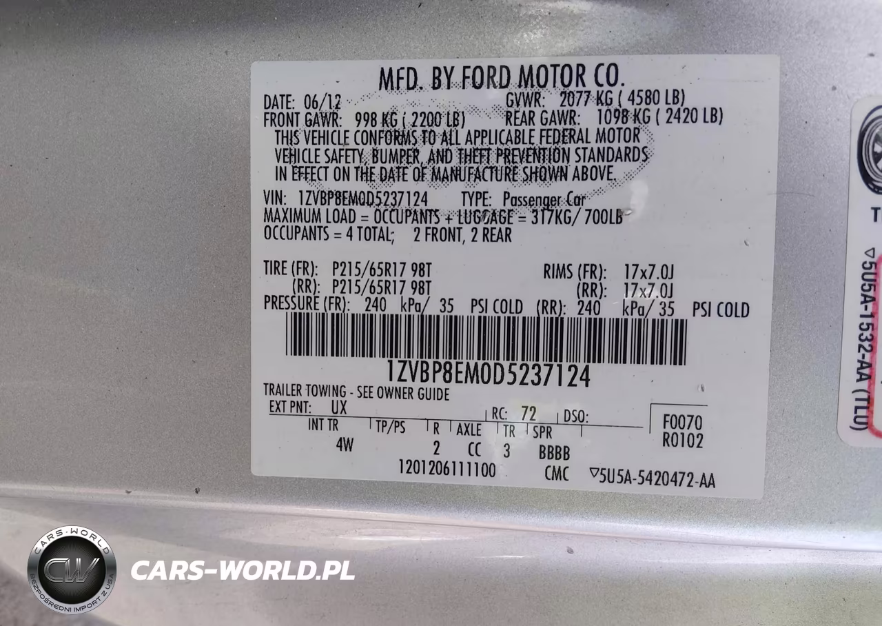 2013 Ford Mustang V6 Premium VIN:1ZVBP8EM0D5237124 - 9