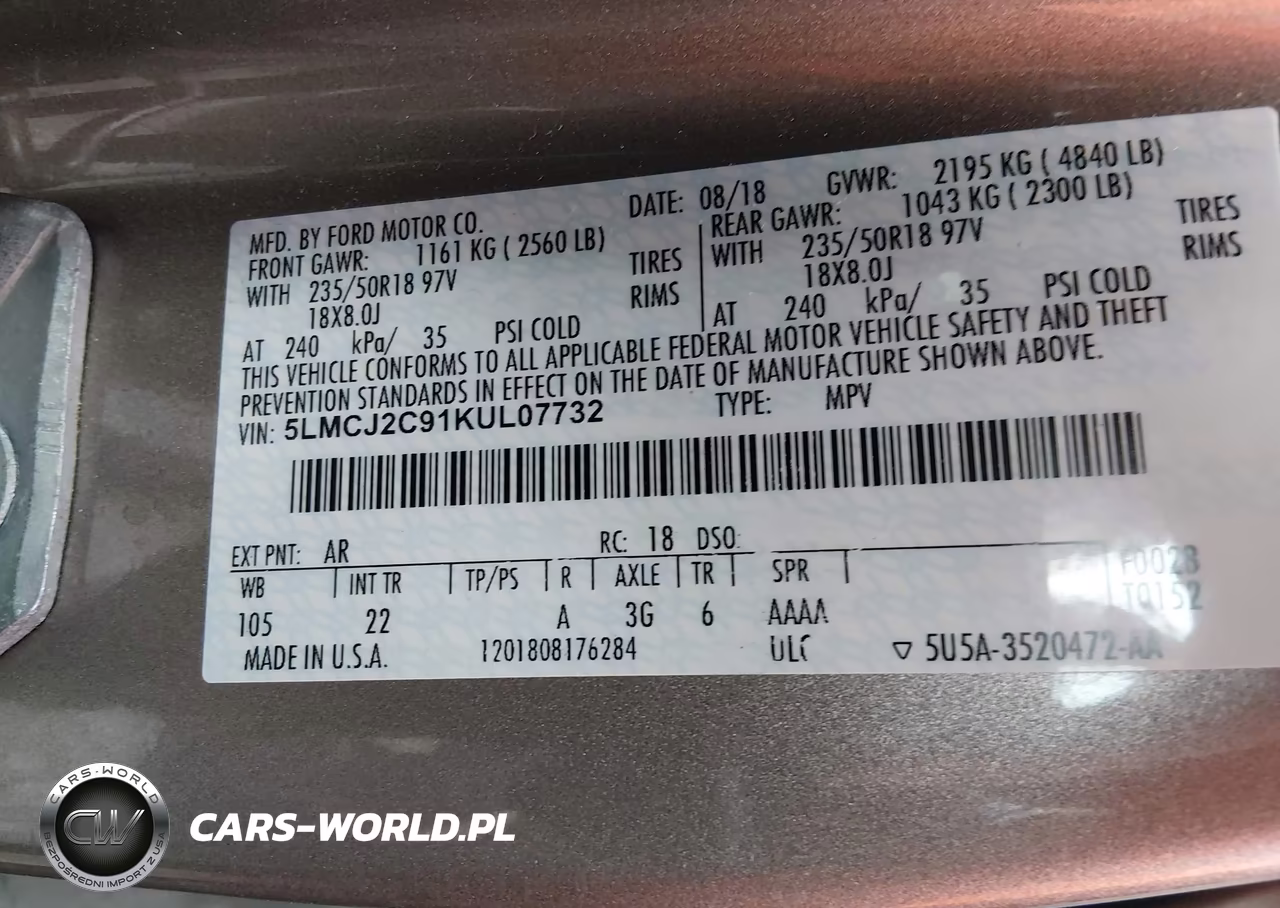 2019 Lincoln Mkc Select VIN:5LMCJ2C91KUL07732 - 9