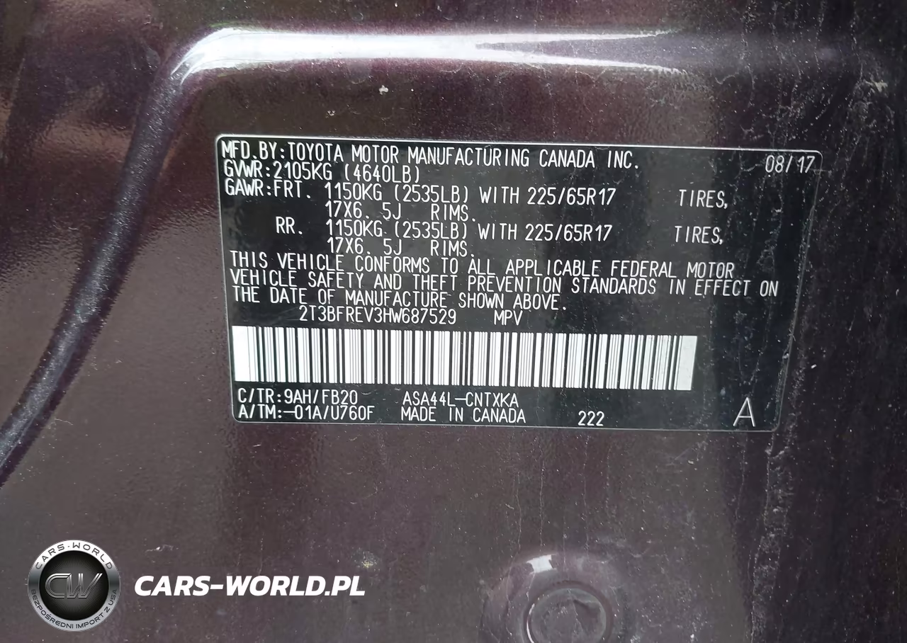 2017 Toyota Rav4 Le VIN:2T3BFREV3HW687529 - 9