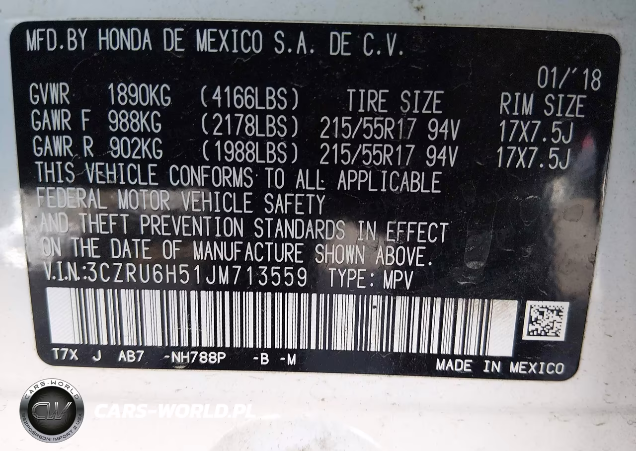 2018 Honda Hr-V Ex VIN:3CZRU6H51JM713559 - 9