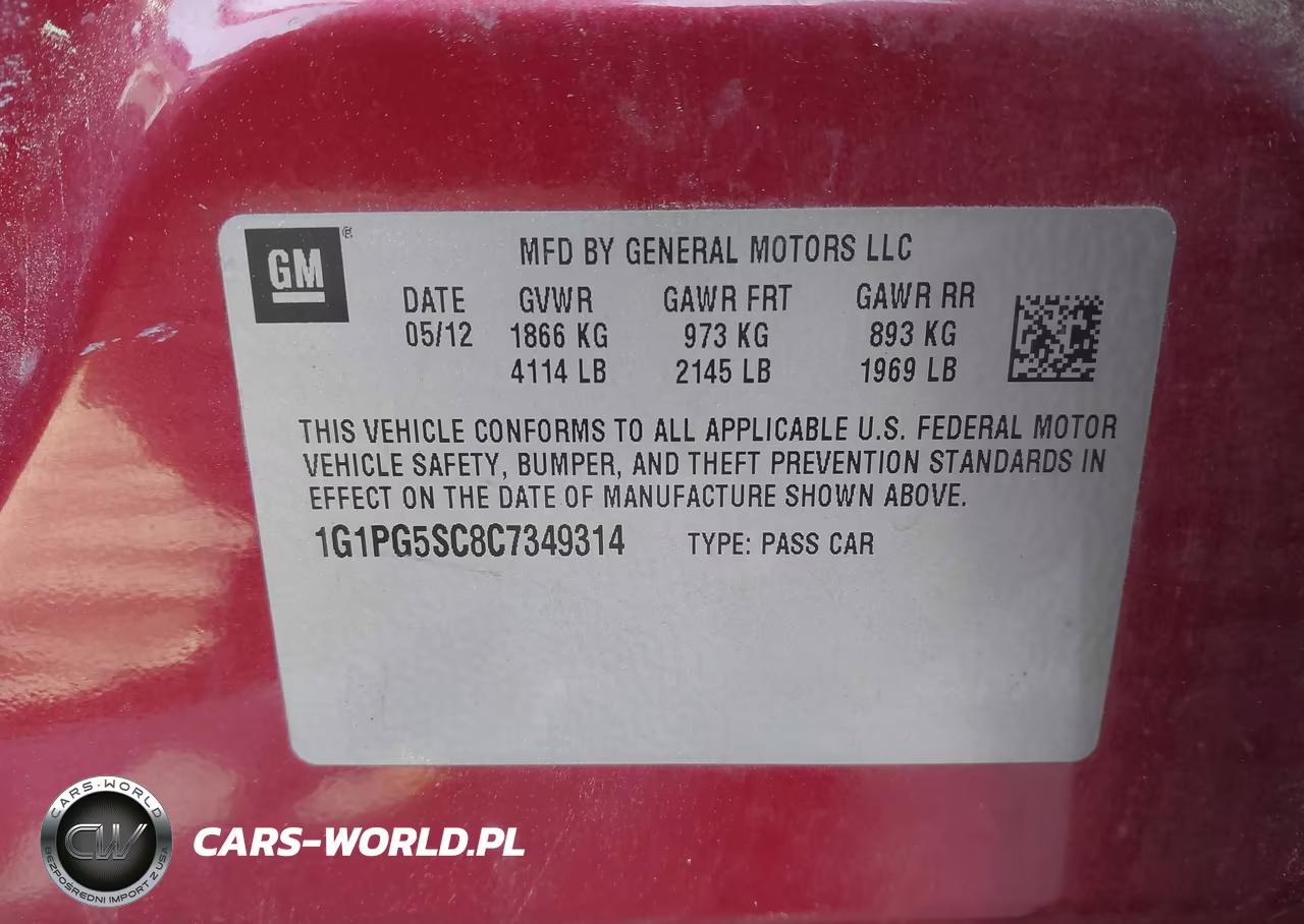 2012 Chevrolet Cruze 2Lt VIN:1G1PG5SC8C7349314 - 9