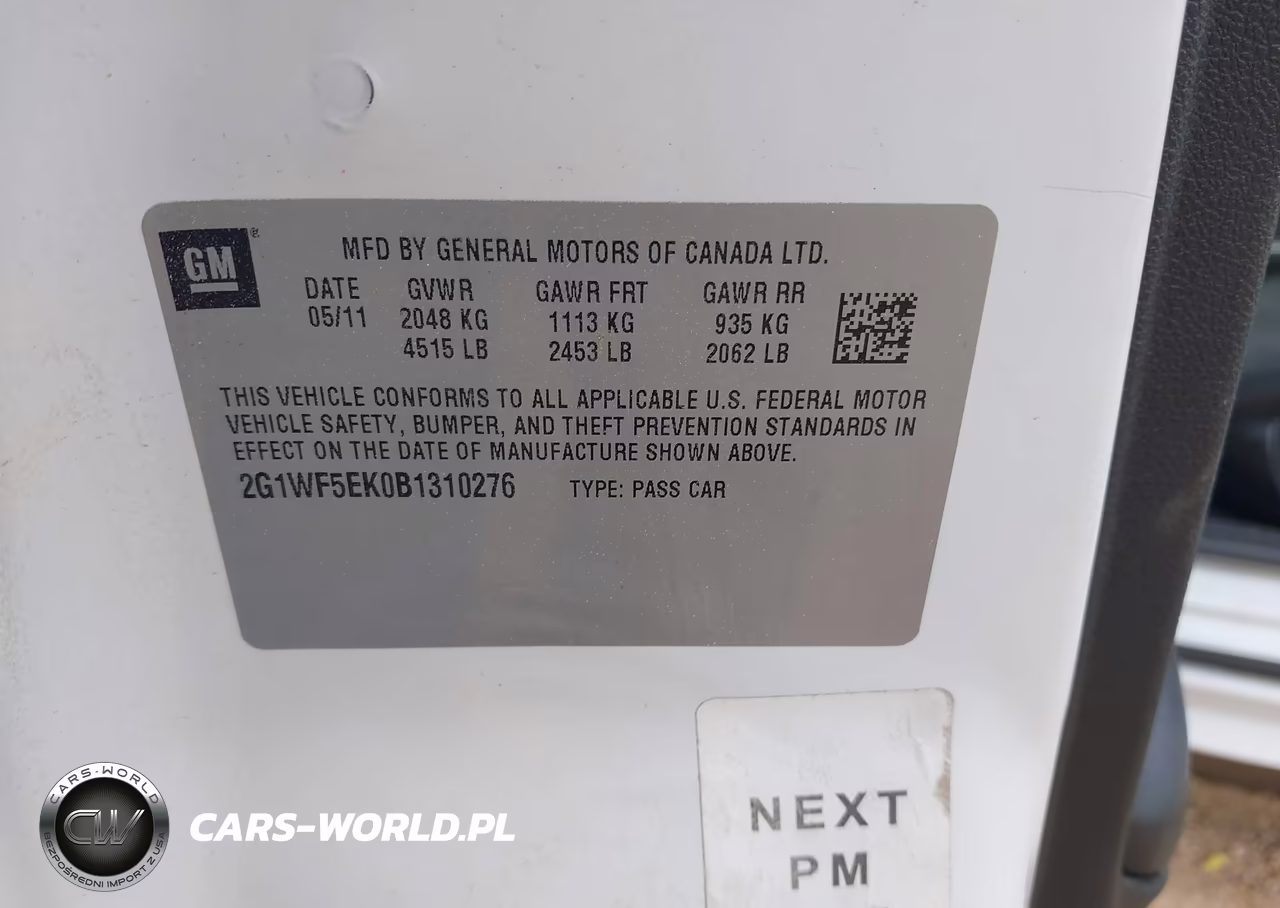2011 Chevrolet Impala Ls VIN:2G1WF5EK0B1310276 - 9