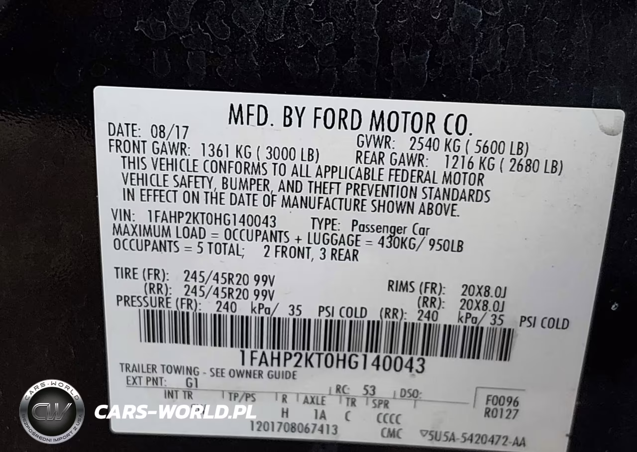 2017 Ford Taurus Sho VIN:1FAHP2KT0HG140043 - 9
