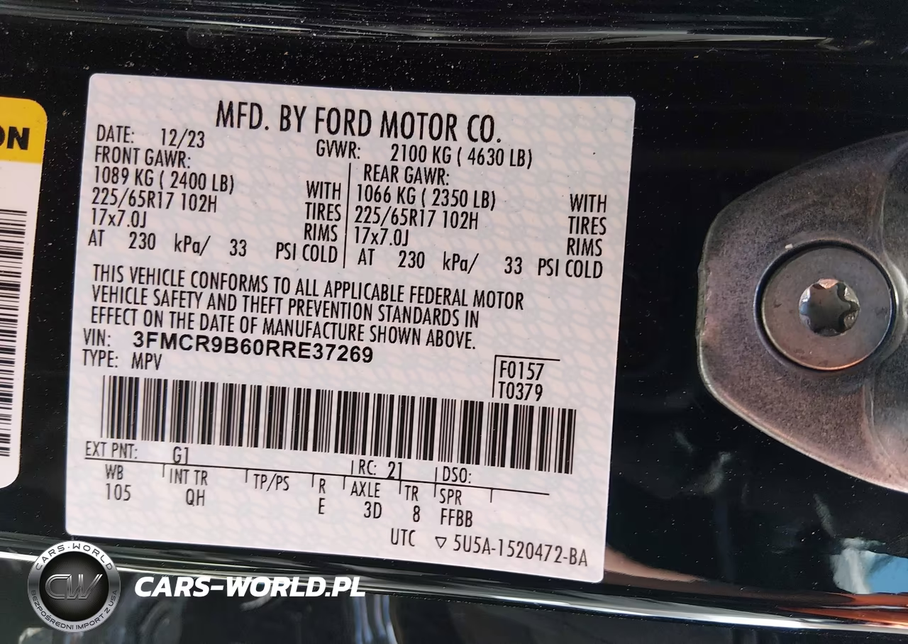 2024 Ford Bronco Sport Big Bend VIN:3FMCR9B60RRE37269 - 9
