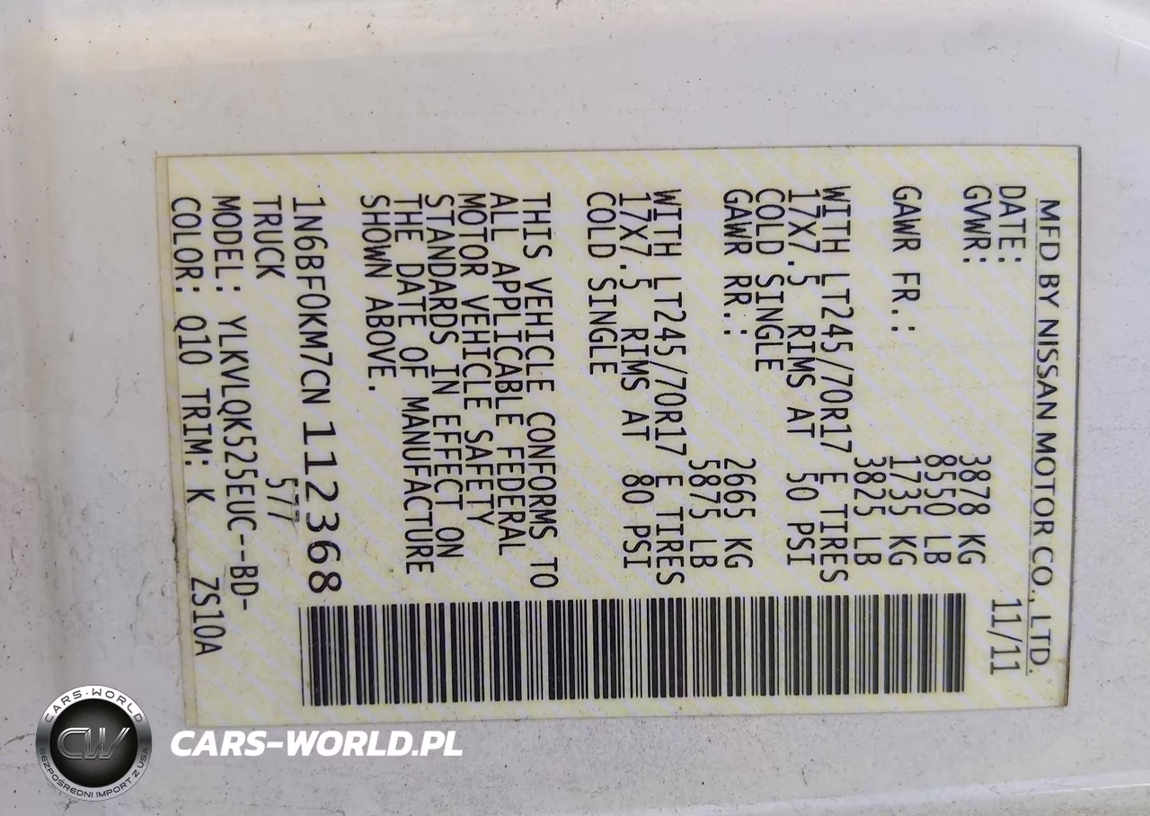 2012 Nissan Nv 1500 VIN:1N6BF0KM7CN112368 - 9