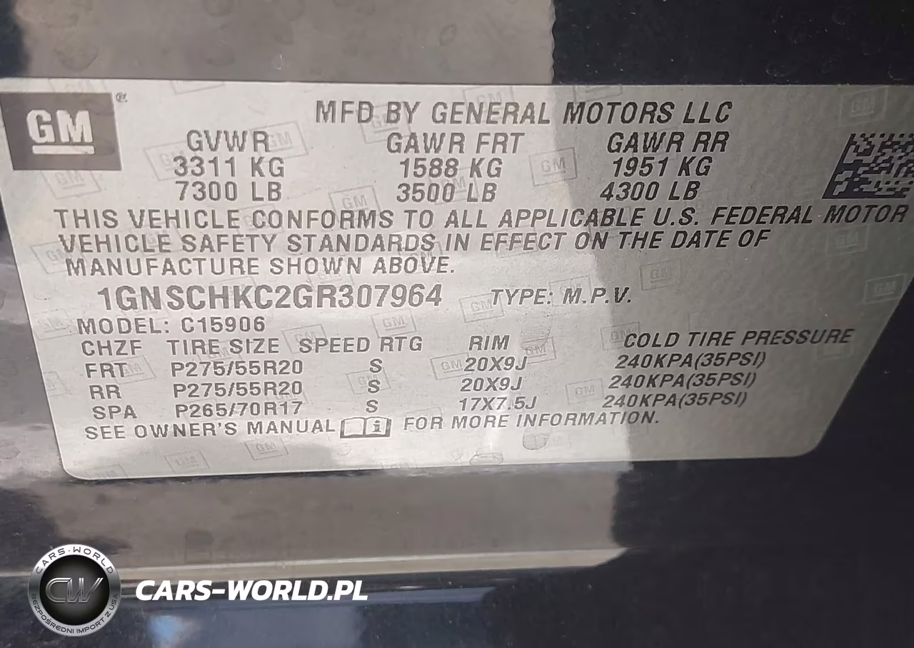 2016 Chevrolet Suburban Lt VIN:1GNSCHKC2GR307964 - 9
