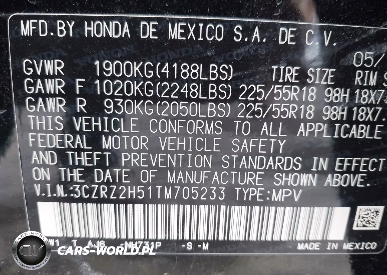 2026 Honda Hr-V Awd Sport VIN:3CZRZ2H51TM705233 - 9