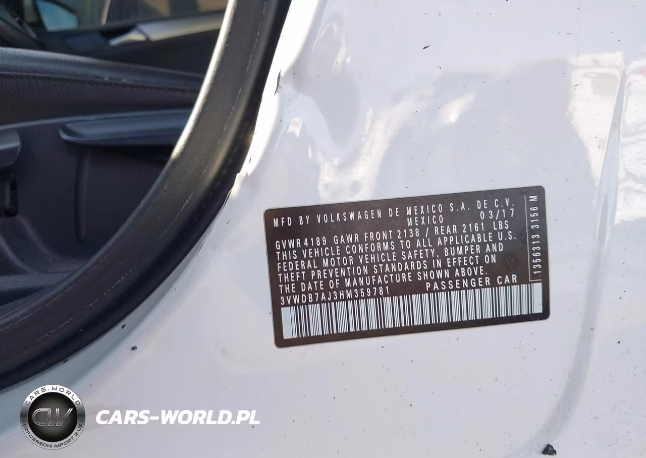2017 Volkswagen Jetta 1.4T Se VIN:3VWDB7AJ3HM359781 - 9