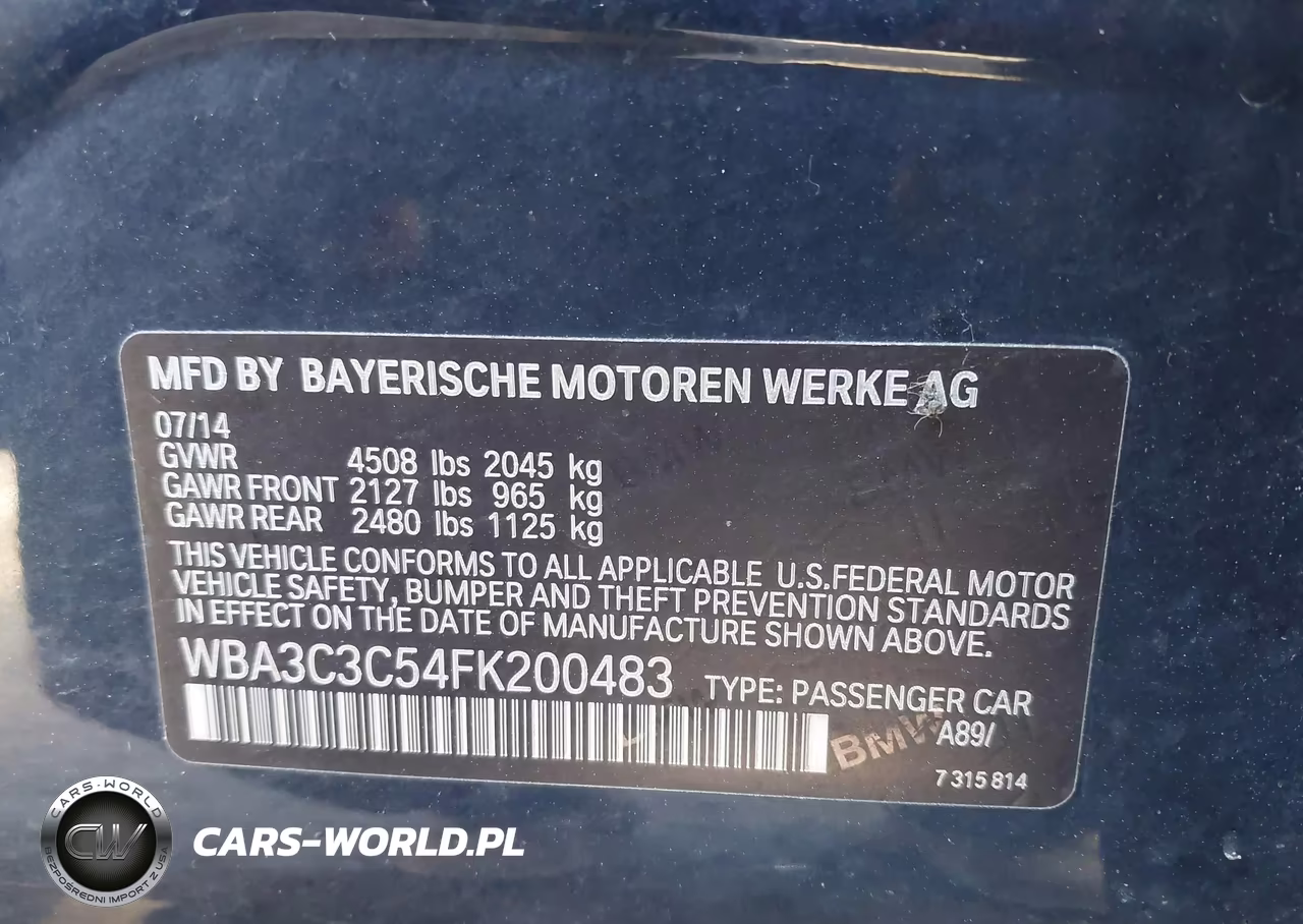 2015 BMW 320I xDrive VIN:WBA3C3C54FK200483 - 9