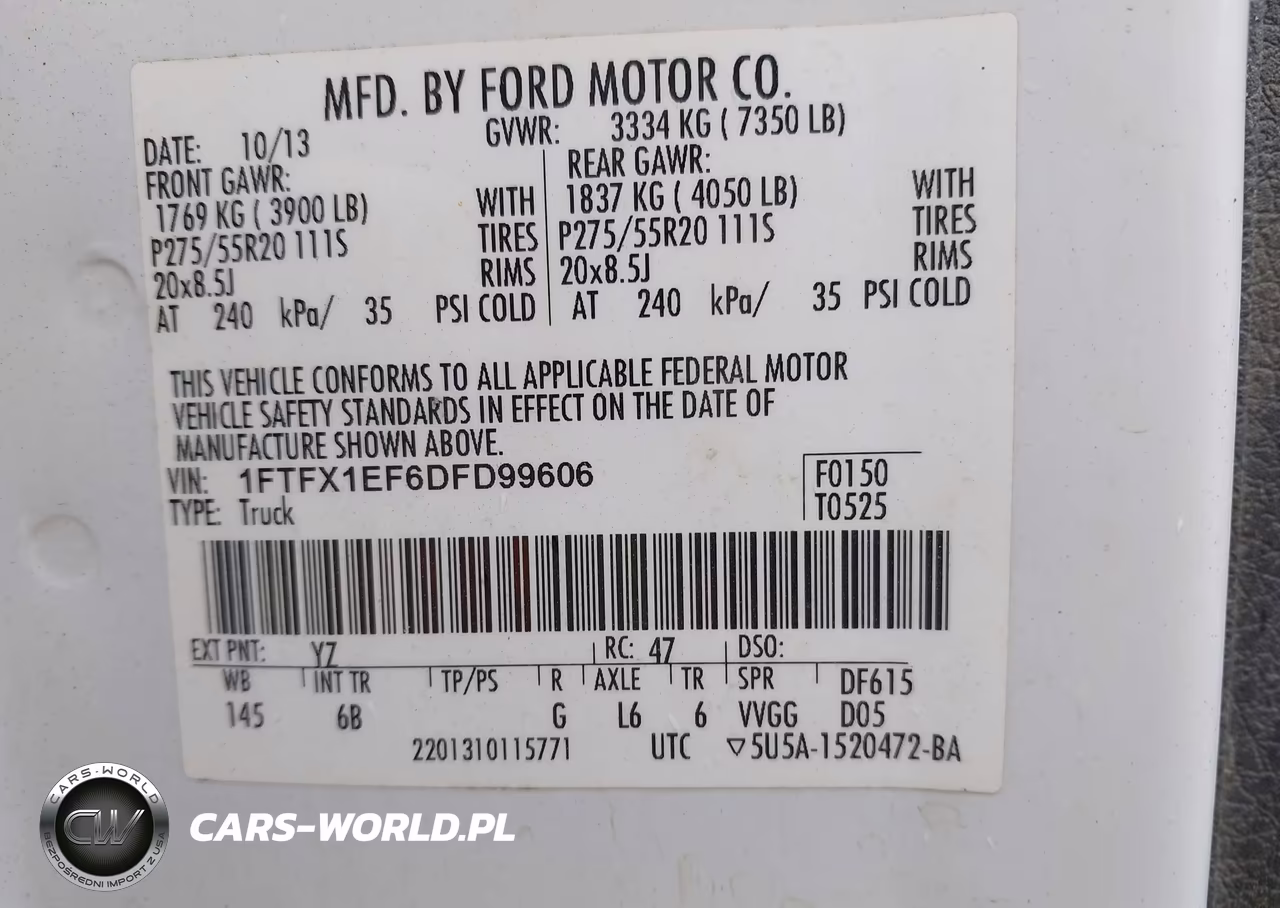 2013 Ford F-150 Fx4 VIN:1FTFX1EF6DFD99606 - 9