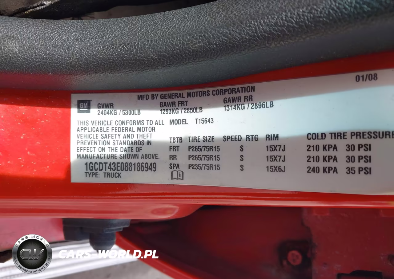 2008 Chevrolet Colorado Lt VIN:1GCDT43E088186949 - 9