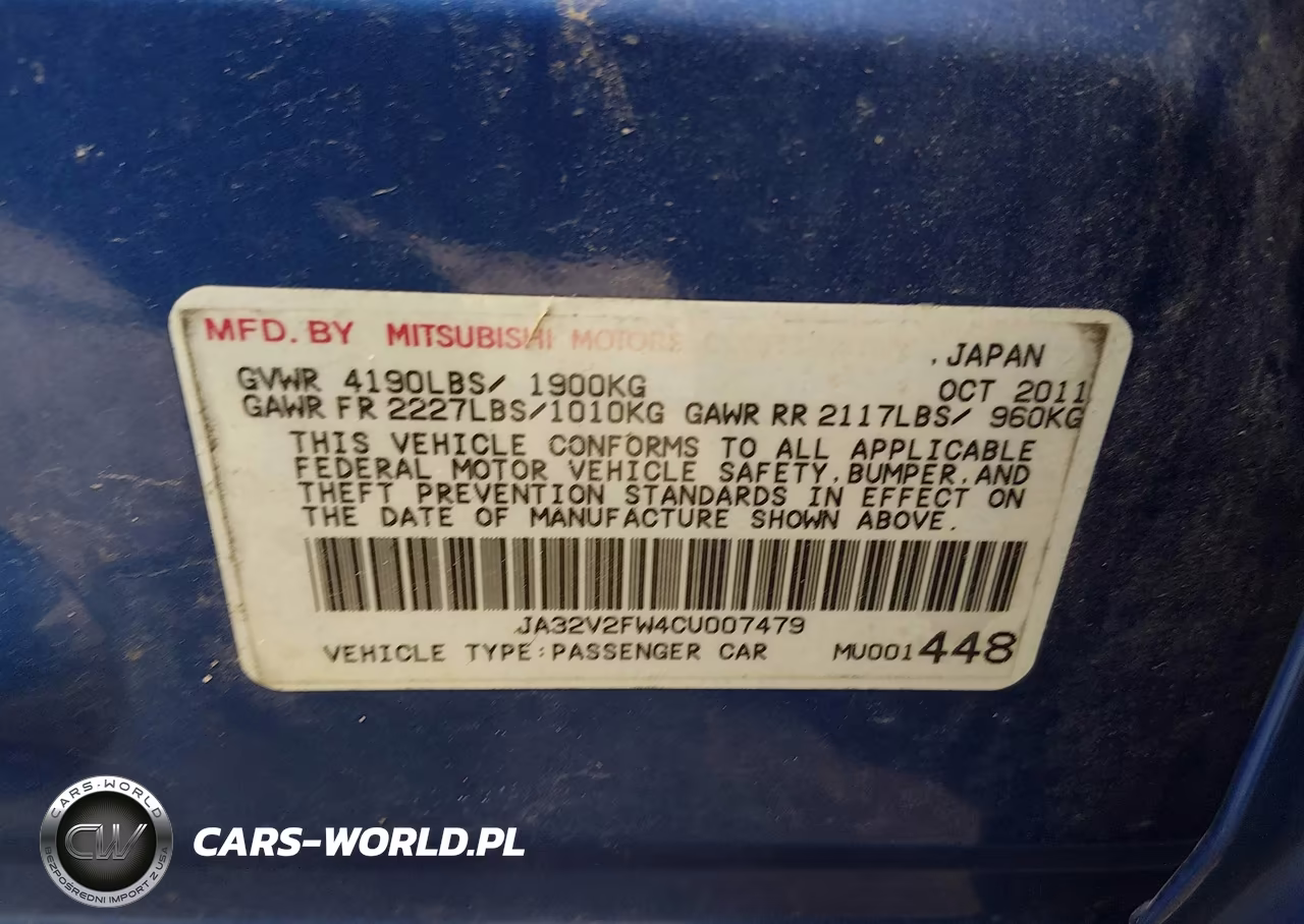 2012 Mitsubishi Lancer Se VIN:JA32V2FW4CU007479 - 9