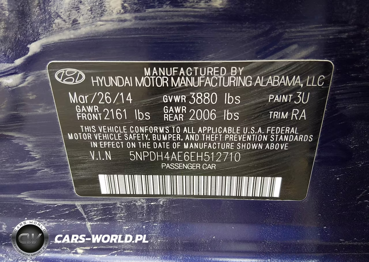 2014 Hyundai Elantra Limited VIN:5NPDH4AE6EH512710 - 9