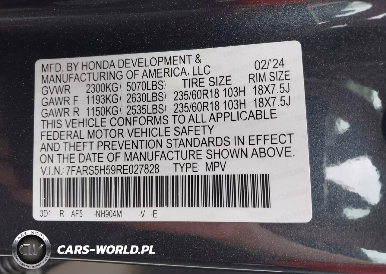 2024 Honda Cr-V Hybrid Sport VIN:7FARS5H59RE027828 - 9