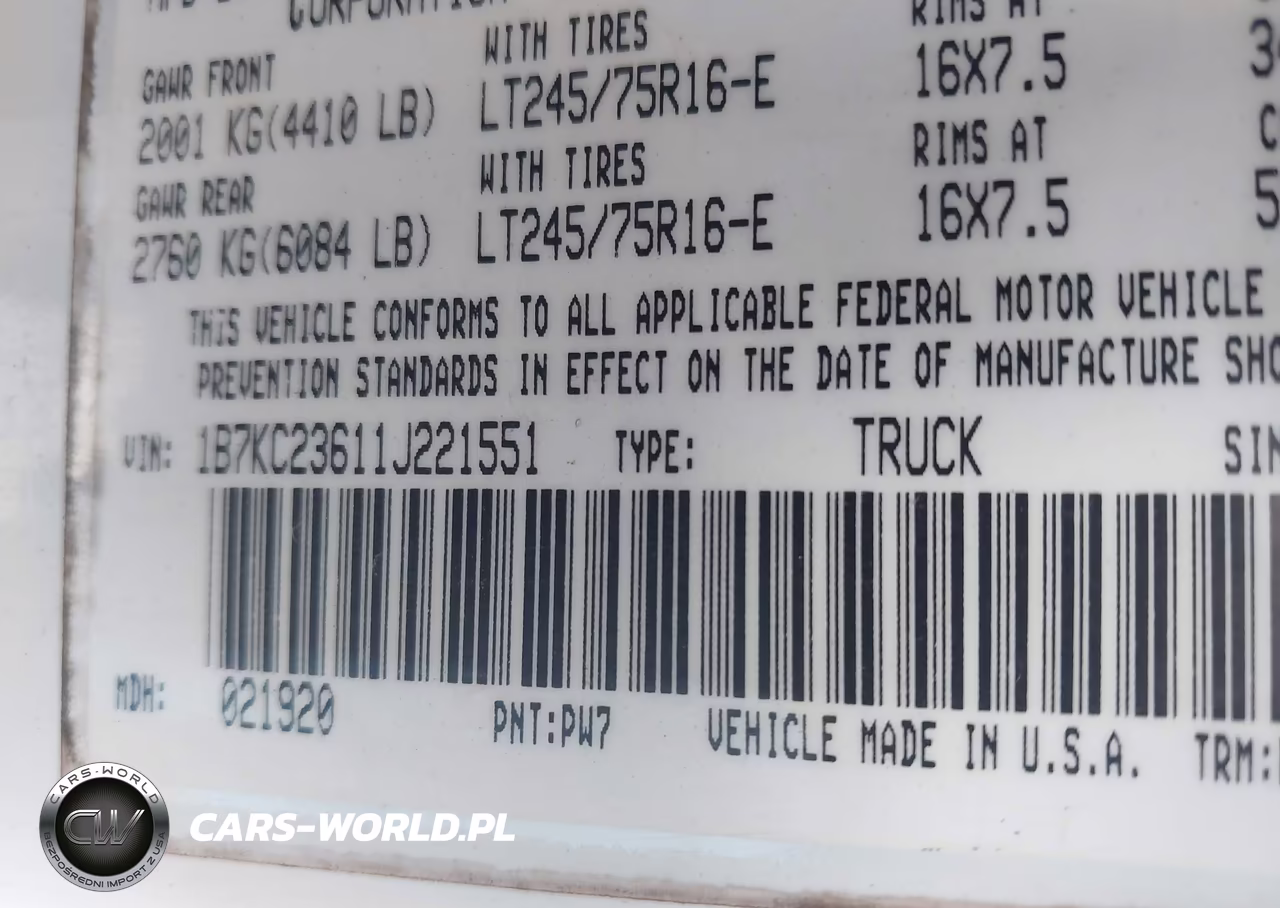 2001 Dodge Ram 2500 St VIN:1B7KC23611J221551 - 9