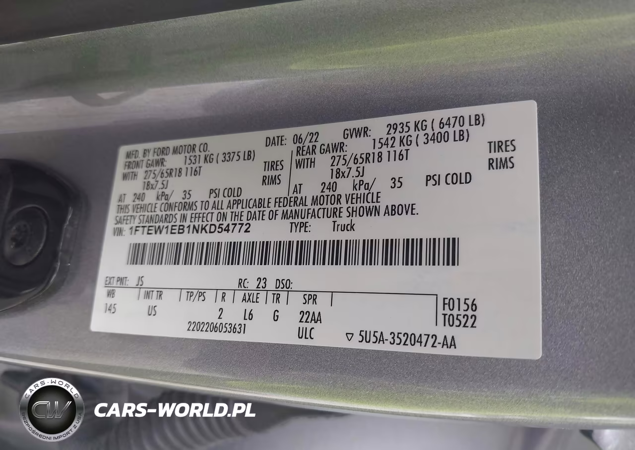 2022 Ford F-150 Xlt VIN:1FTEW1EB1NKD54772 - 9