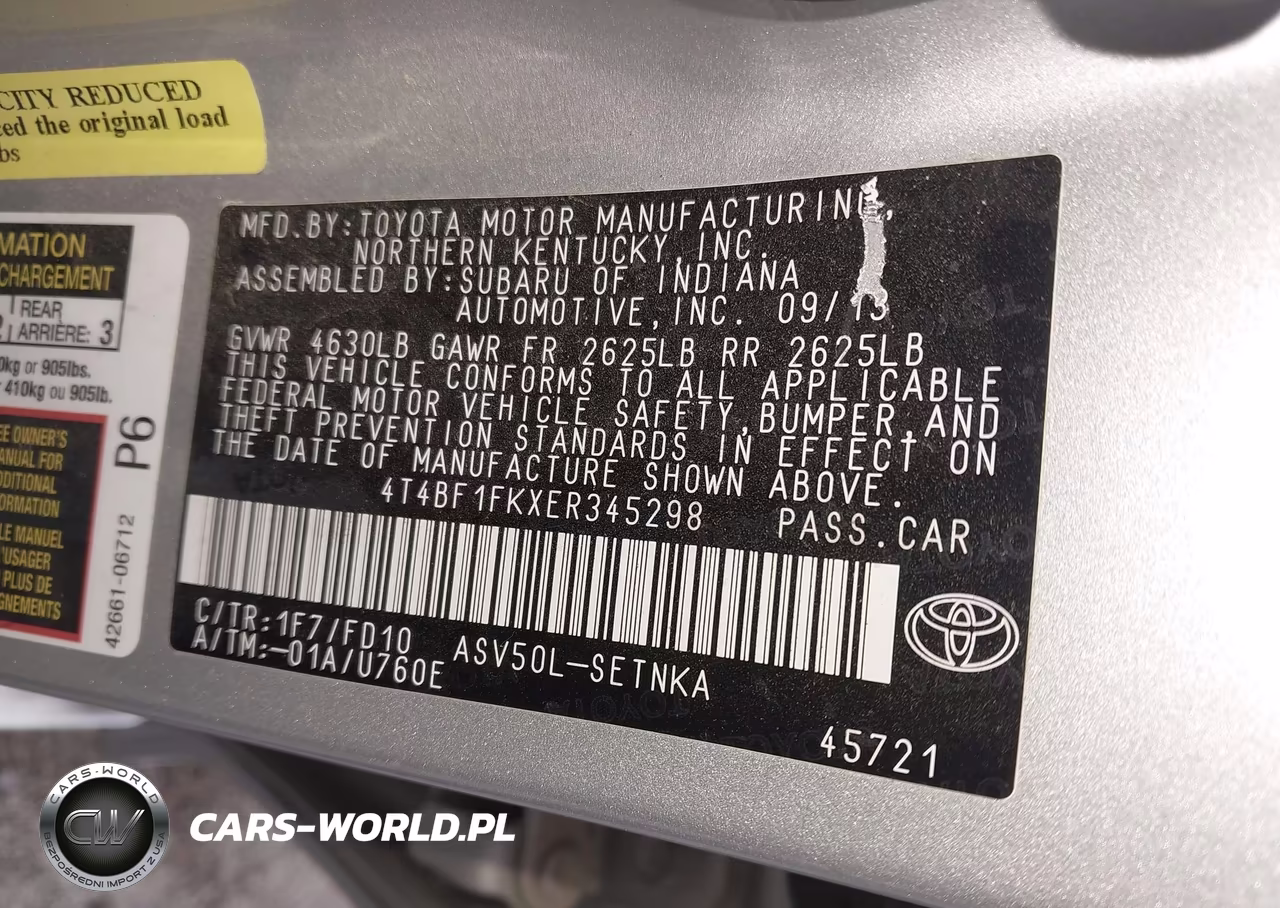 2014 Toyota Camry Le VIN:4T4BF1FKXER345298 - 9