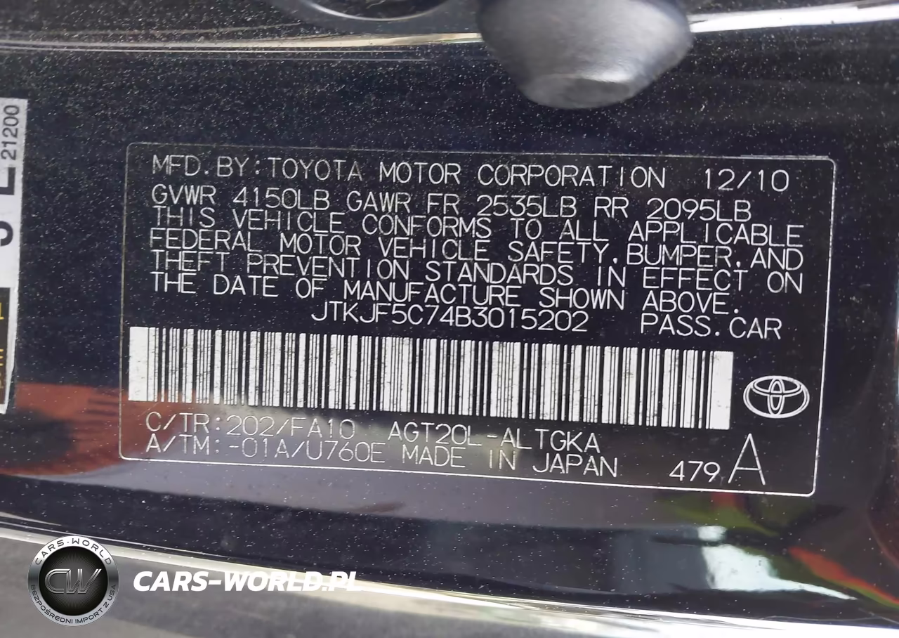 2011 Scion Tc VIN:JTKJF5C74B3015202 - 9