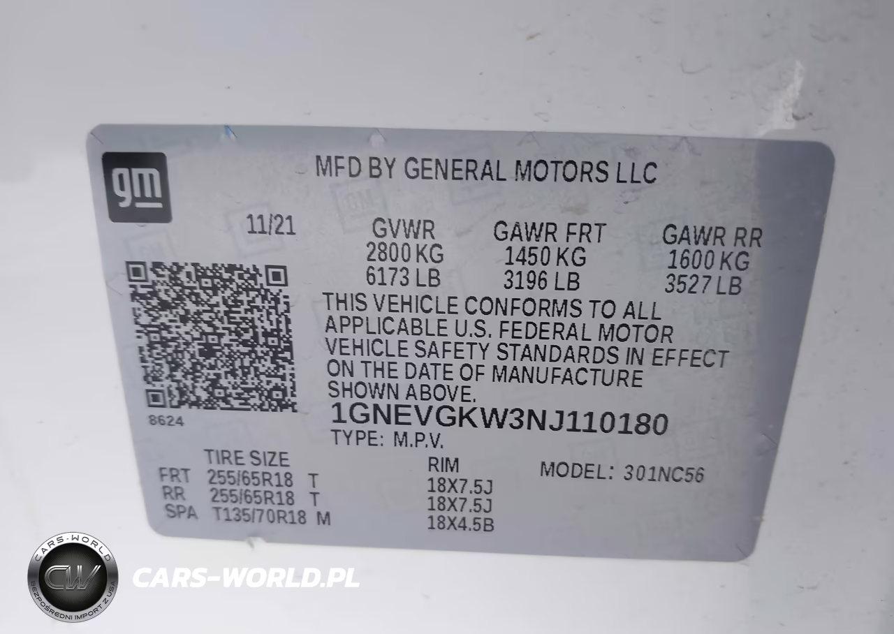 2022 Chevrolet Traverse Awd Lt Cloth VIN:1GNEVGKW3NJ110180 - 9