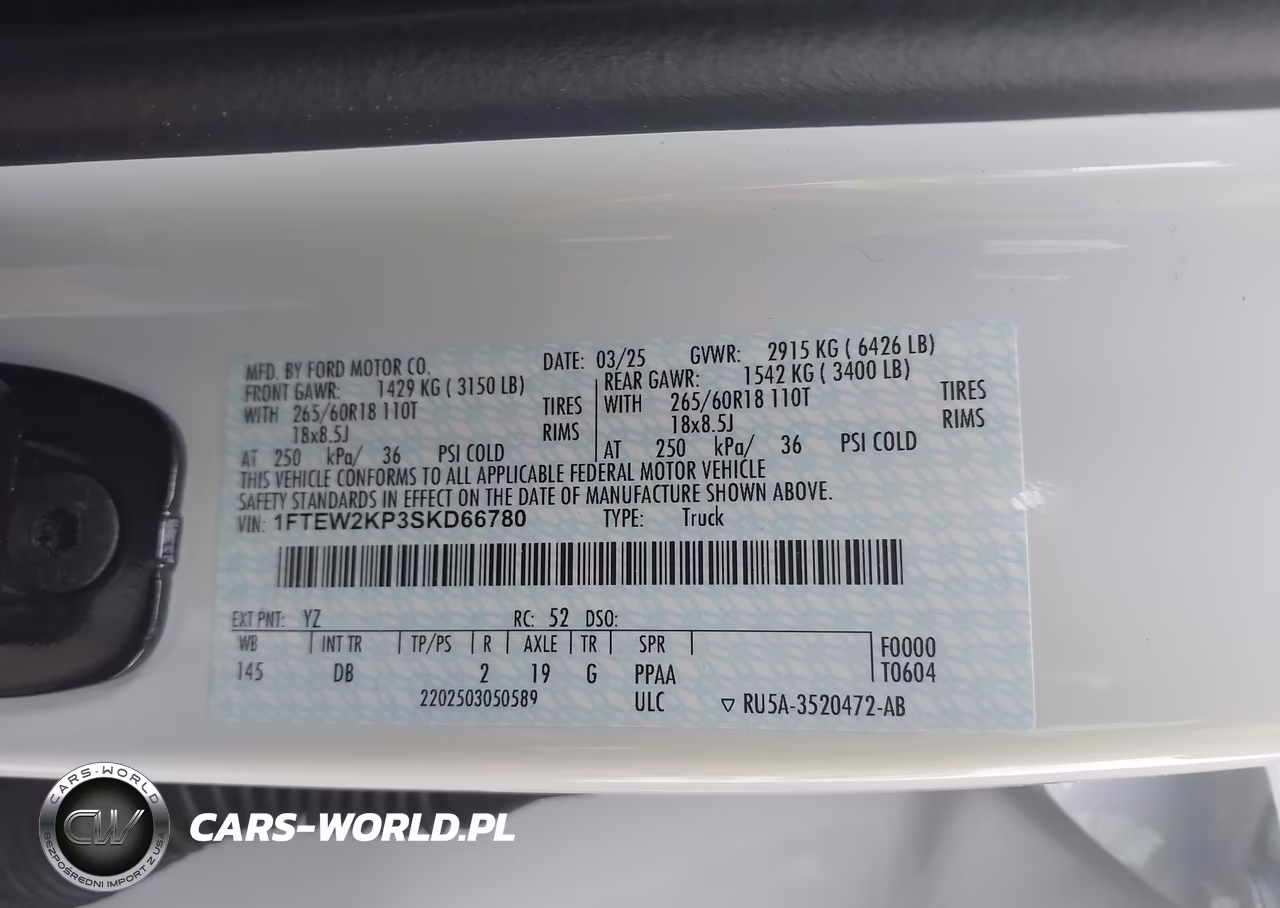 2025 Ford F-150 Stx VIN:1FTEW2KP3SKD66780 - 9