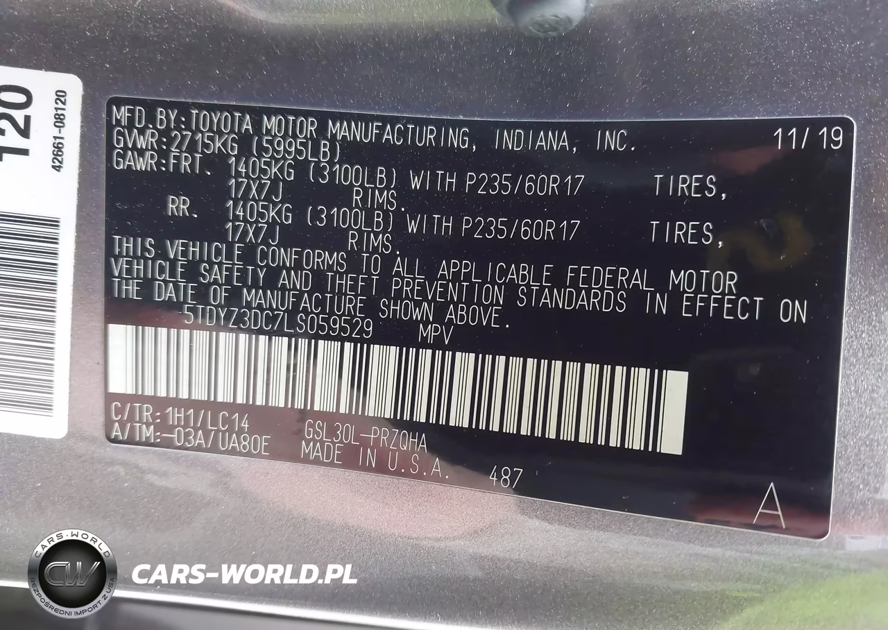 2020 Toyota Sienna Xle VIN:5TDYZ3DC7LS059529 - 9