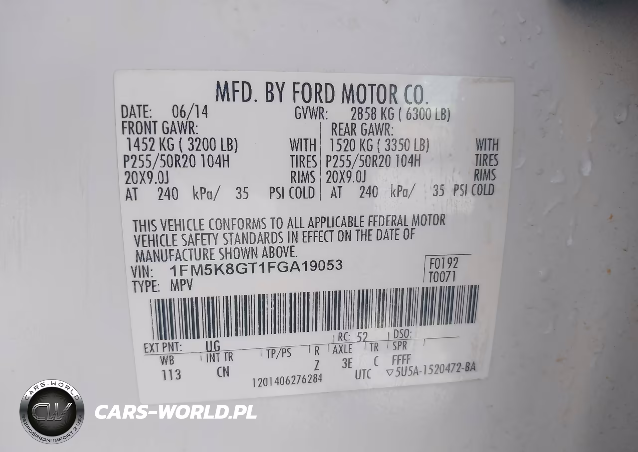2015 Ford Explorer Sport VIN:1FM5K8GT1FGA19053 - 9