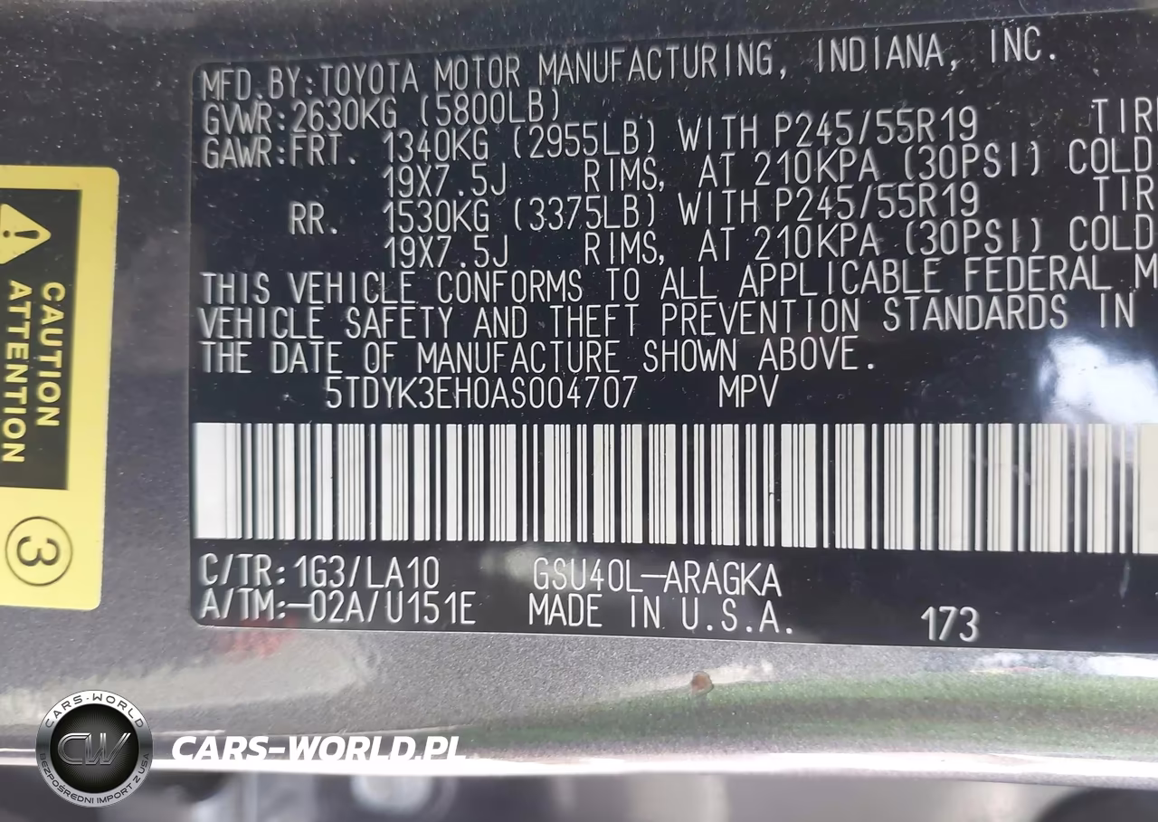 2010 Toyota Highlander Limited V6 VIN:5TDYK3EH0AS004707 - 9