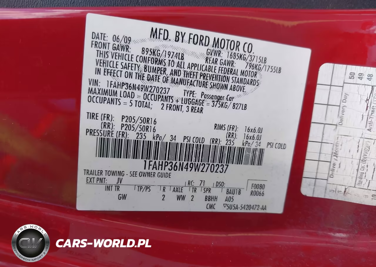 2009 Ford Focus Ses VIN:1FAHP36N49W270237 - 9