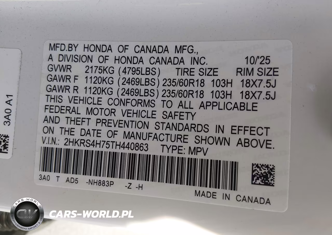2026 Honda Cr-V Ex-L Awd VIN:2HKRS4H75TH440863 - 9