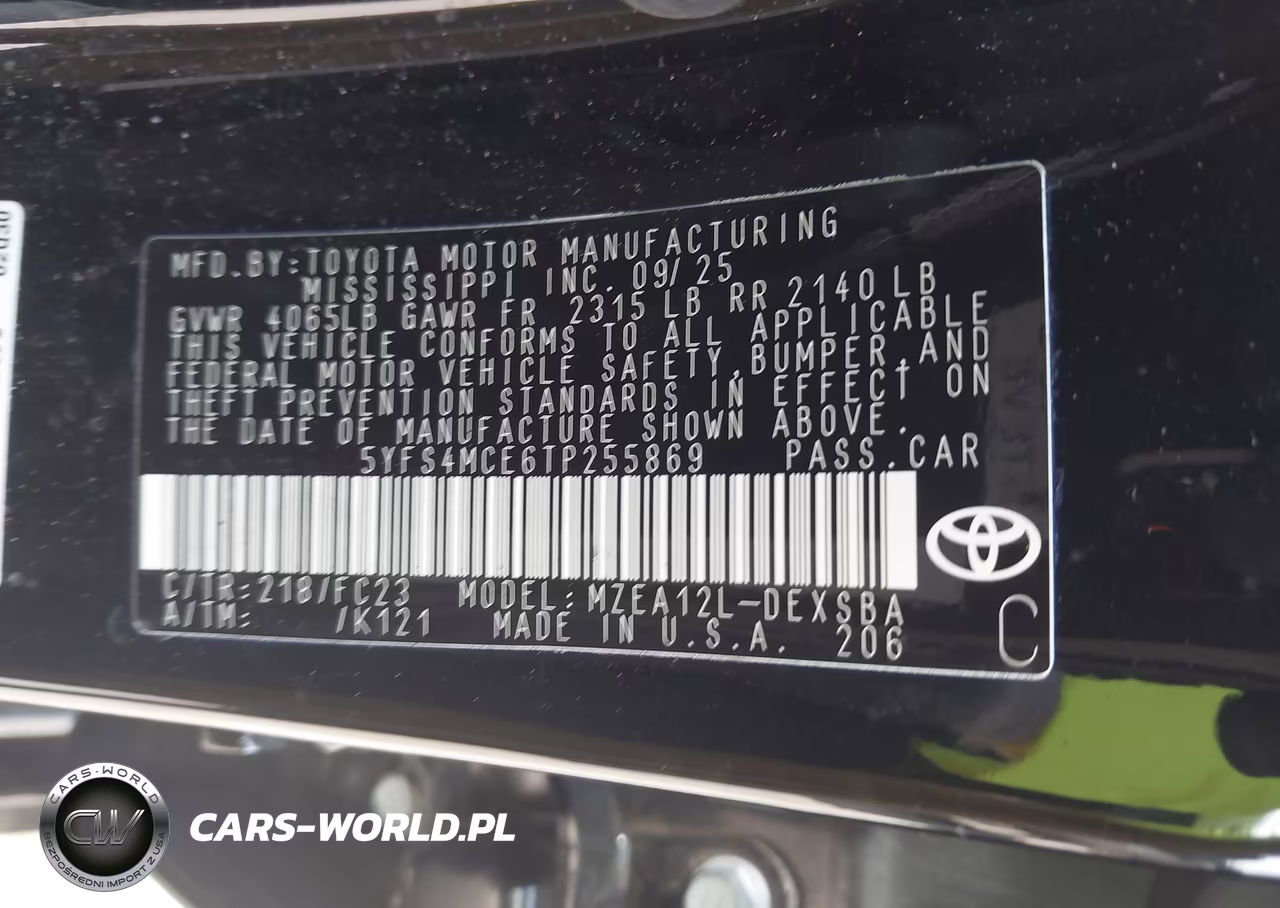 2026 Toyota Corolla Se VIN:5YFS4MCE6TP255869 - 9