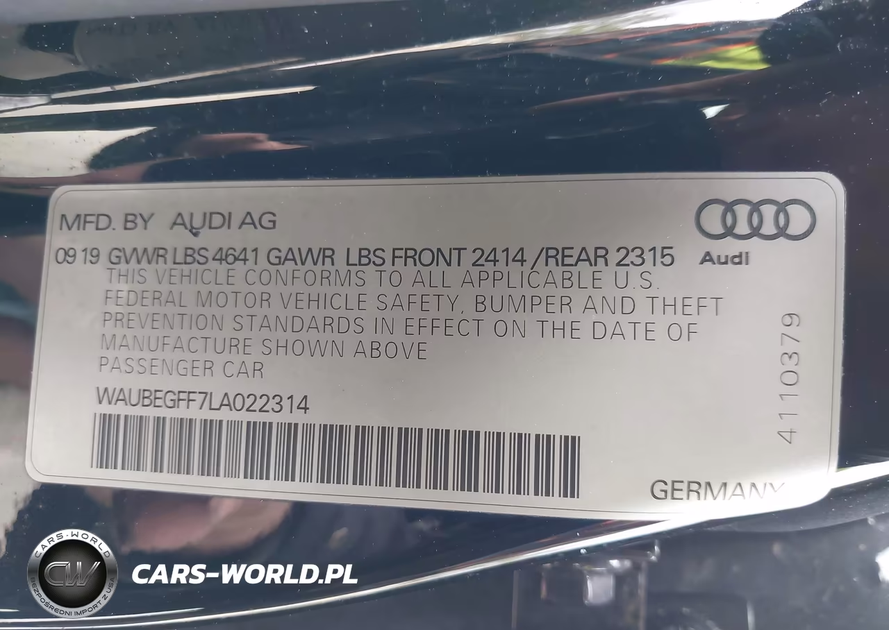 2020 Audi A3 Premium 45 Tfsi S Line Quattro S Tronic VIN:WAUBEGFF7LA022314 - 9