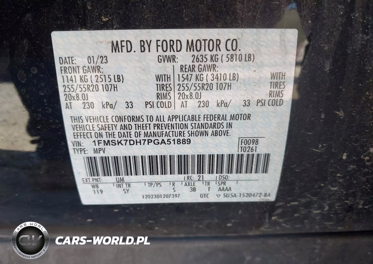 2023 Ford Explorer Xlt VIN:1FMSK7DH7PGA51889 - 9